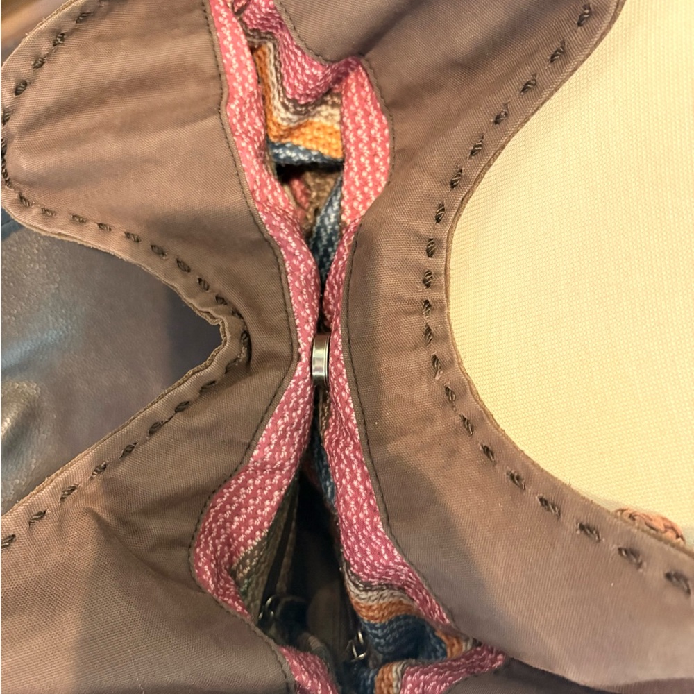 The Sak Brand Brown Leather Slouchy Tote Bag with Braided Handles - Picture 3 of 13